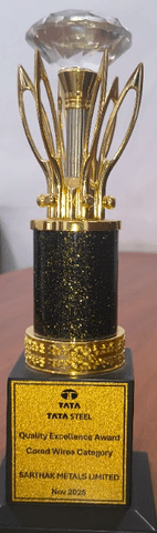 Tata Steel Quality Excellence Award trophy — Sarthak Metals Limited